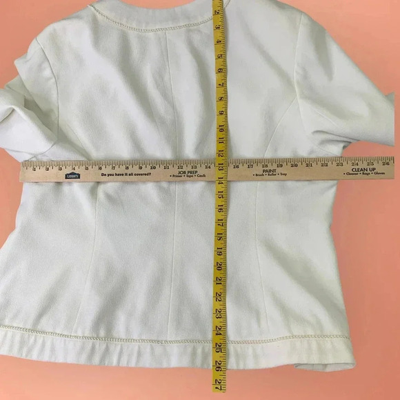 Focus on Suits Two Piece Blazer Suit Jacket Pencil Skirt Set Size 22W Ivory - Picture 12 of 16